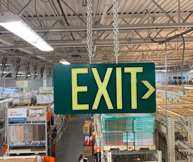 Green Poly-Metal Emergency Exit Sign, LED compliant exit sign, Alternative exit signs, energy free exit signs, Photoluminescent Exit Signs, Electric Sign Alternative, UL924 Emergency Exit Sign, Electric Exit Signs
