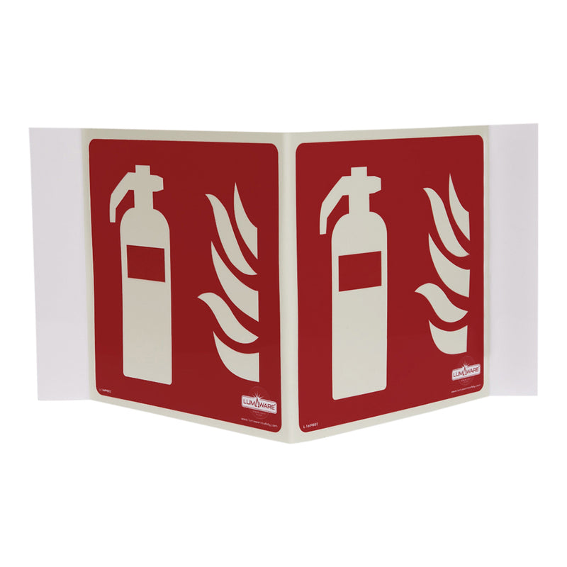 Illuminating Fire Extinguisher Panoramic Sign, Highly Durable rigid PVC Illuminating Fire Extinguisher Panoramic Sign, Safety Markings, Egress and Stairwell Solutions, Safety Information in Blackout